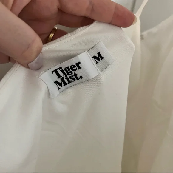 Tiger Mist Bijou White Spaghetti Strap Mini Dress - basque waist - Picture 5 of 6